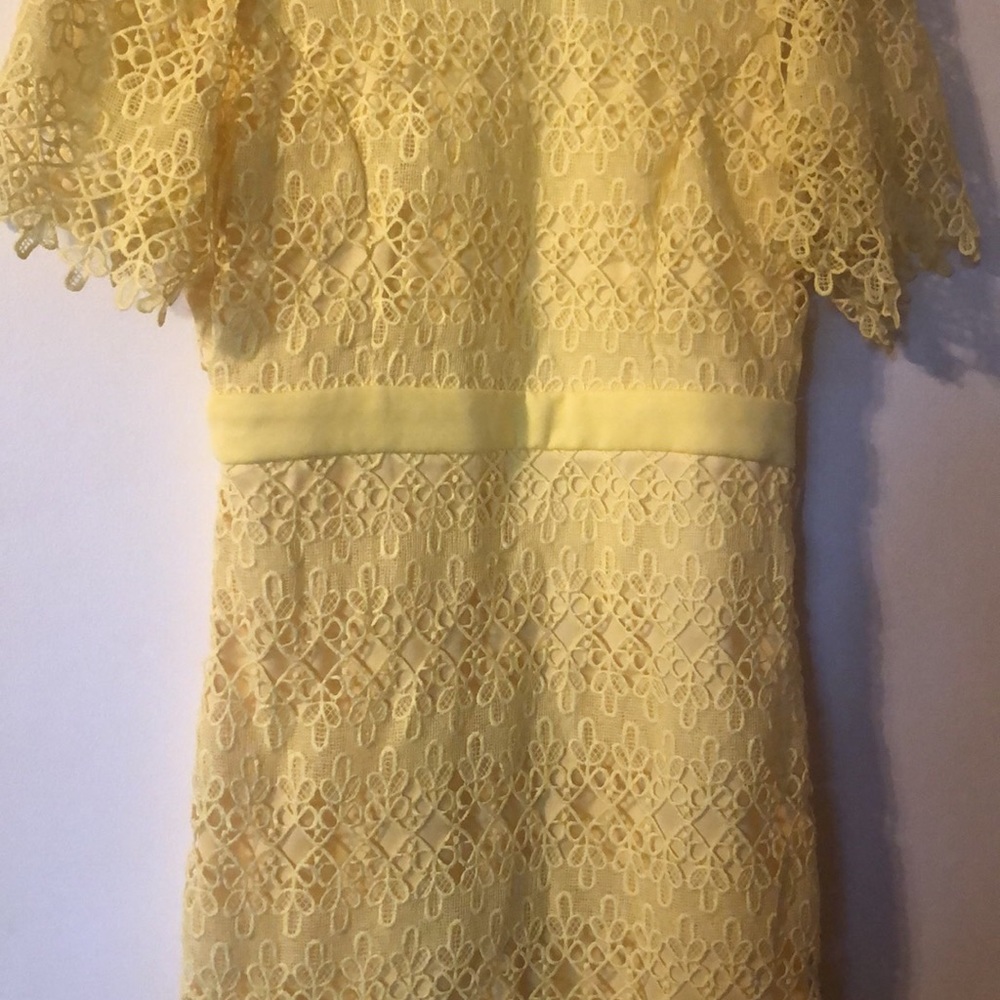 Red dress boutique yellow lace dress